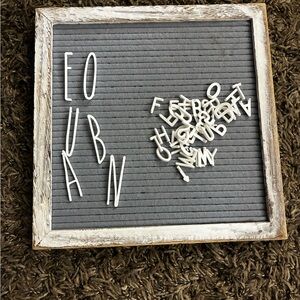 Gray Felt Letter Board with 3 sets of White Letters
